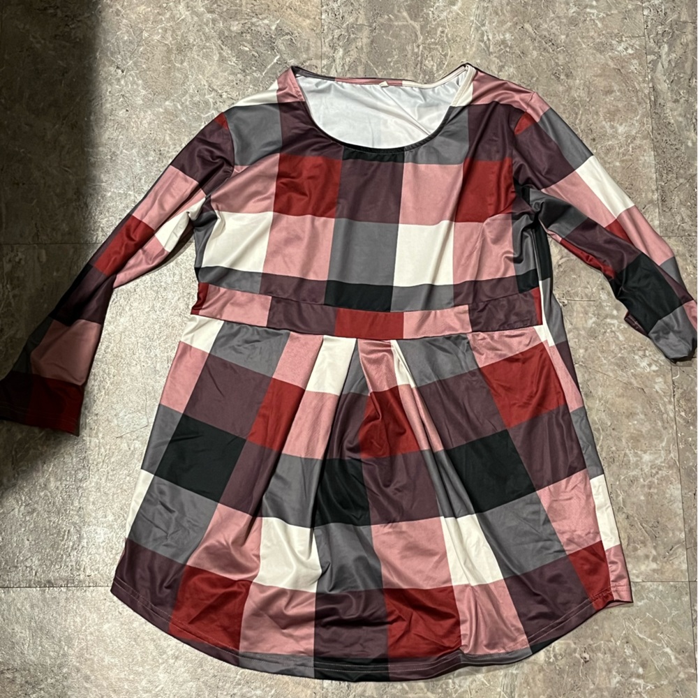 Plaid Maternity Shirt Large